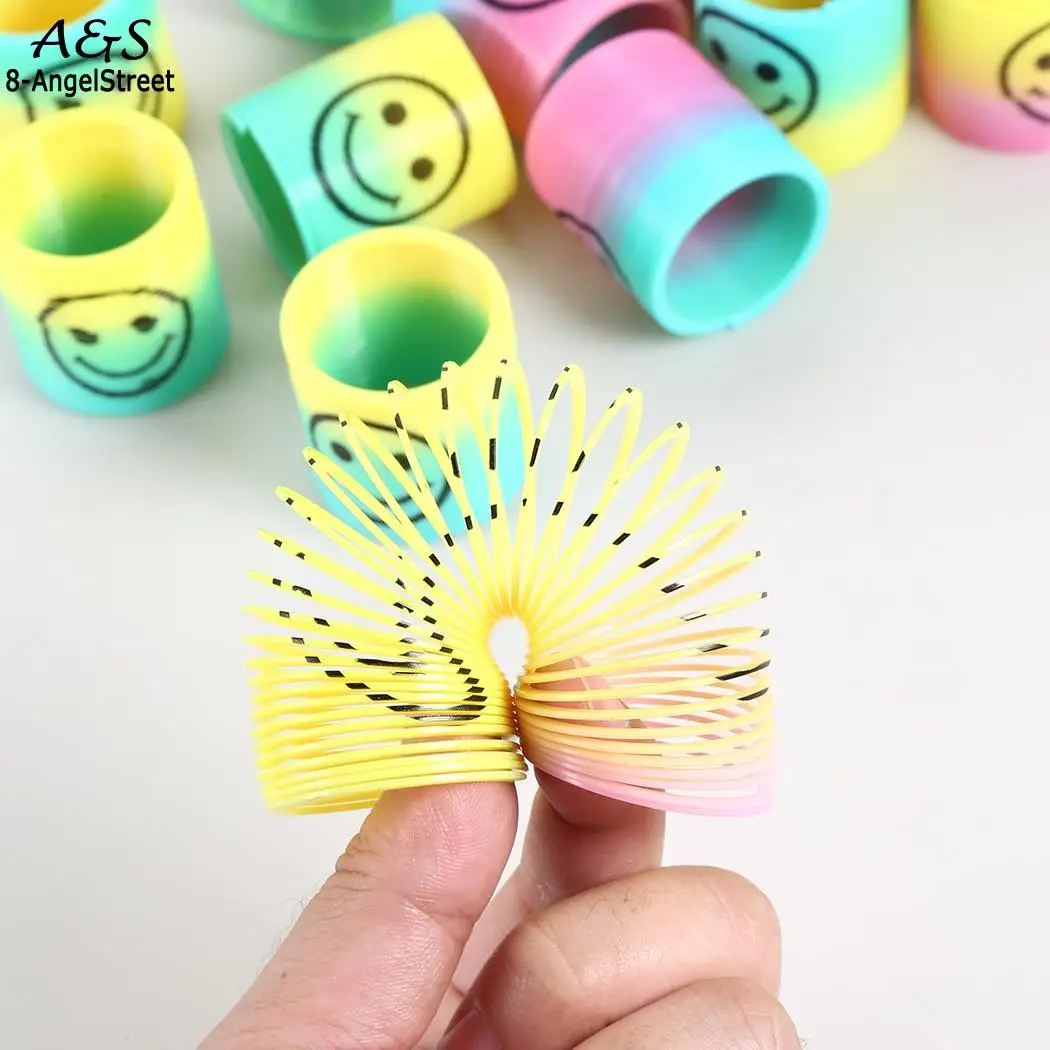 Новинка улыбающаяся Радуга Slinky пластик катушки Весна игрушечные лошадки