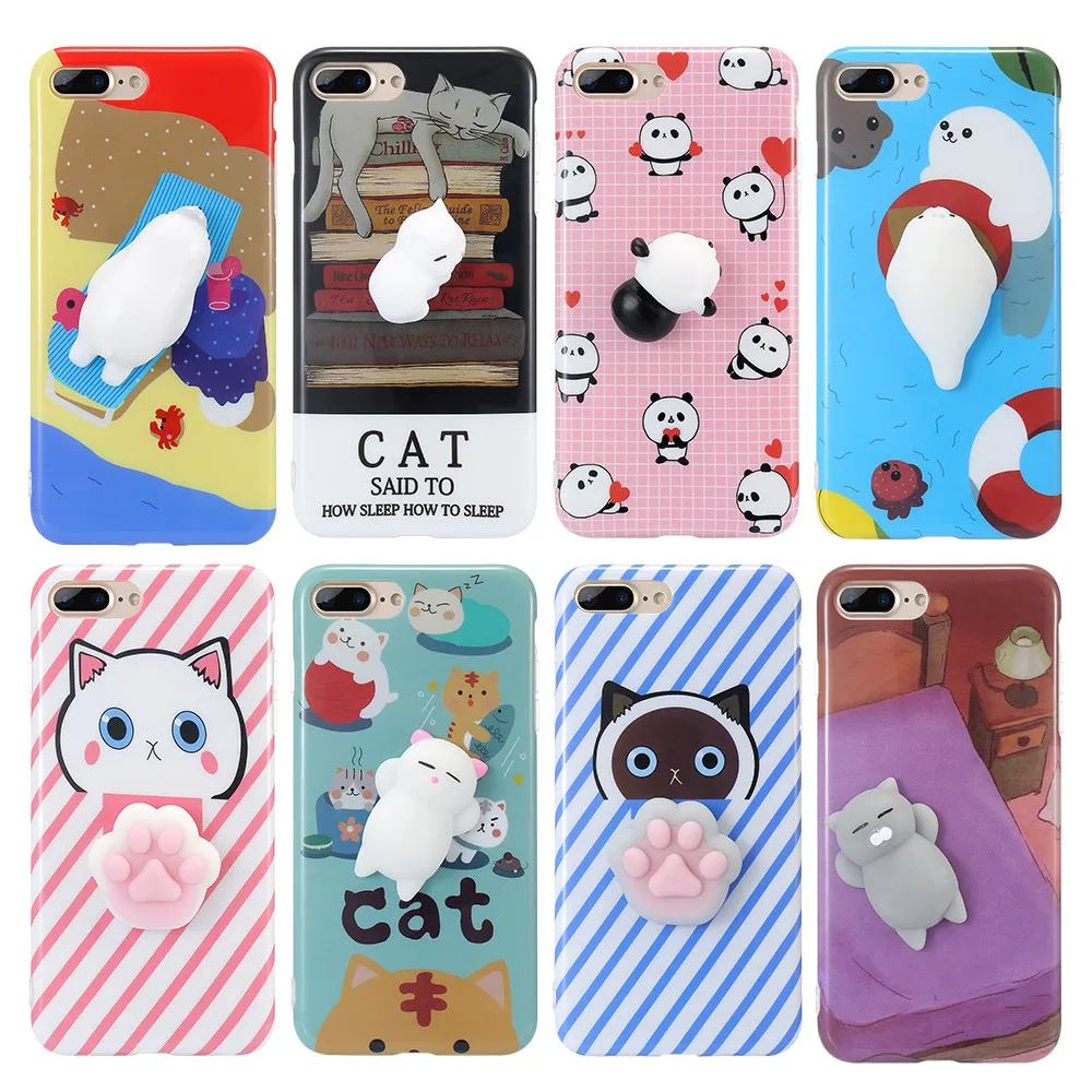 KISSCASE 3D силиконовый чехол для iPhone 7 8 Plus 6 6S мягкие чехлы телефонов с милыми
