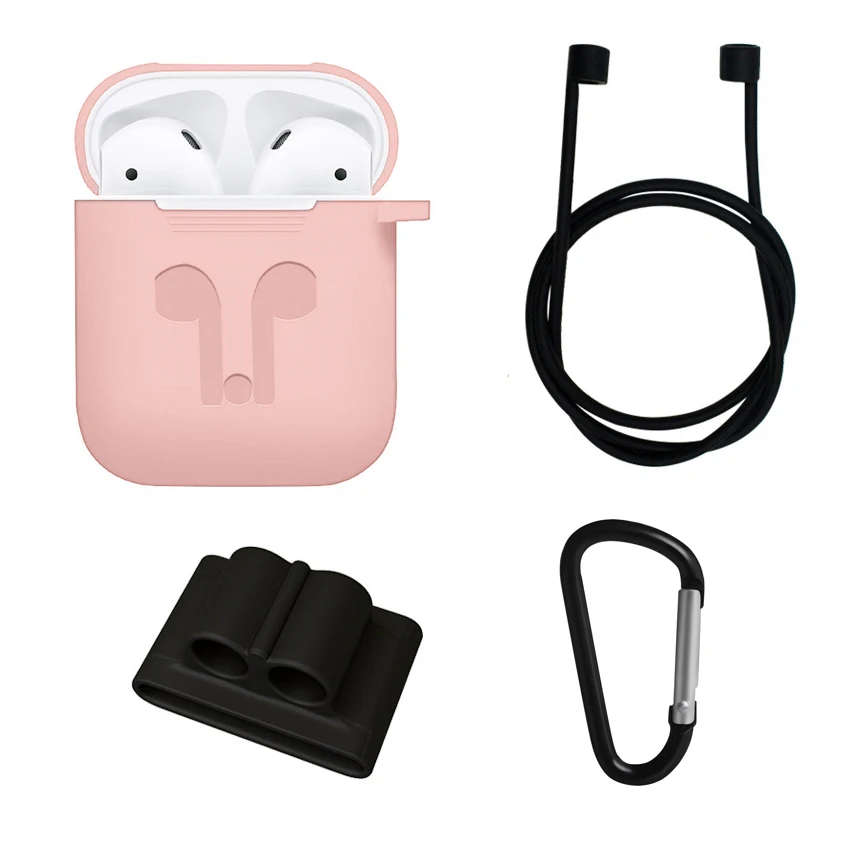 Для Apple аксессуары для airpods силиконовый чехол + ремень против потери держатель