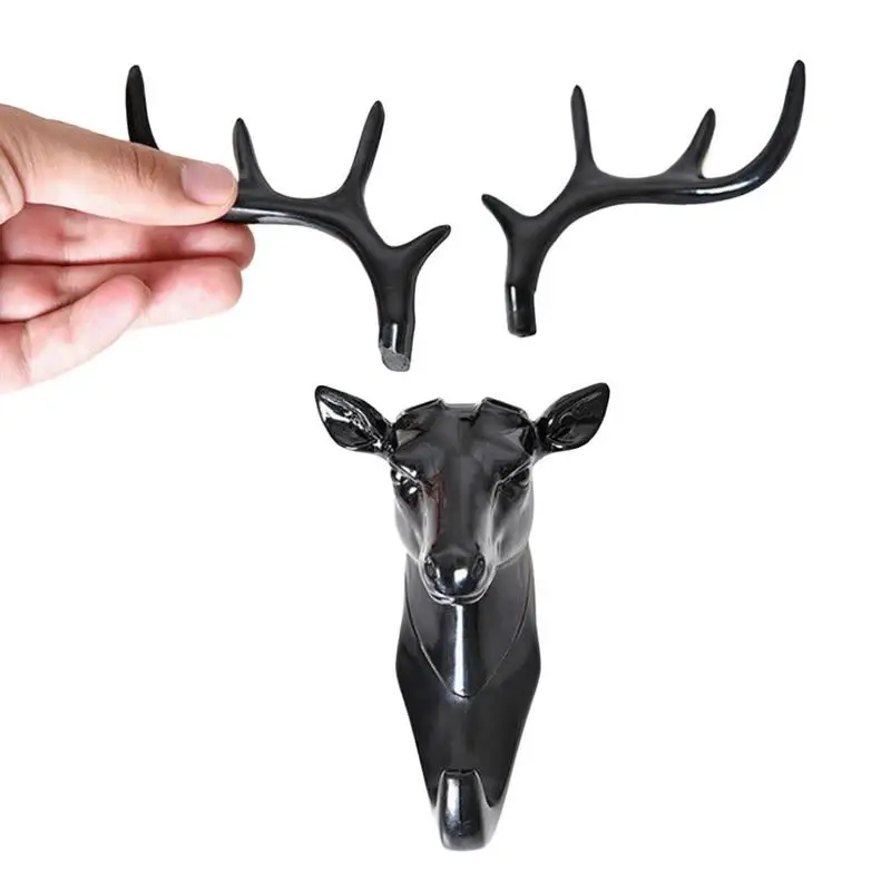 Cartoon Deer Head Animal Self Adhesive Display Racks Hook Clothing Coat Hanger Cap Room Decor Show Wall Bag Keys Sticky Holder | Дом и сад