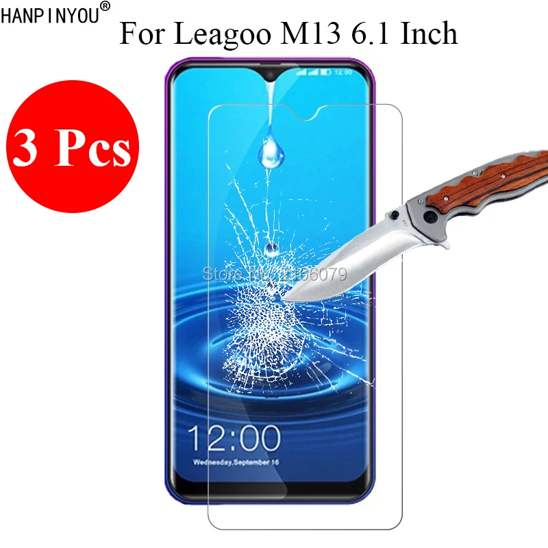 Новое закаленное стекло 3 шт./лот 9H 2.5D, Защита экрана для Leagoo M13 6,1 дюйма, защитная пленка + инструменты для очистки