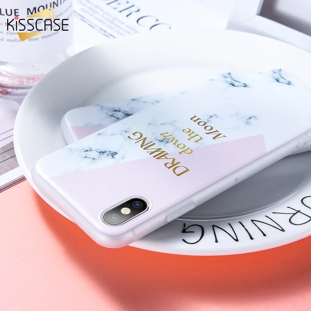 Чехол kisscase для iphone 8 чехол девочек мягкий силиконовый с цветочным мрамором IPhone X XR