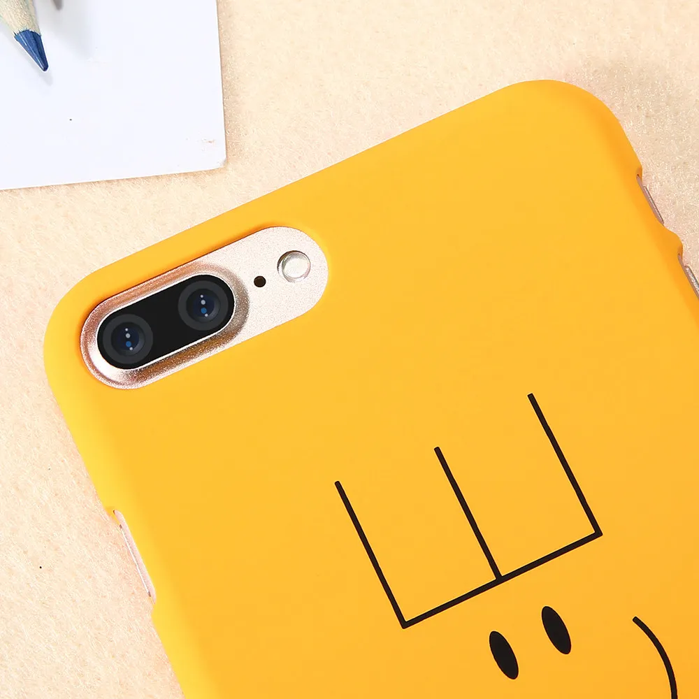 KISSCASE Simple Patterned Cases For iPhone 6S 6 7 8 Cover Cool Word Smiley PC Phone Shell Plus Capa |