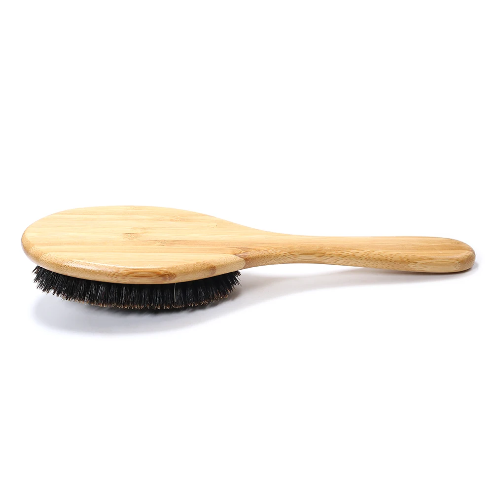 Blue ZOO Hair Brush Natural Bamboo Handle Boar Bristles Anti-static Scalp Paddle Hairbrush Gasbag Massage Comb Care Tool | Красота и