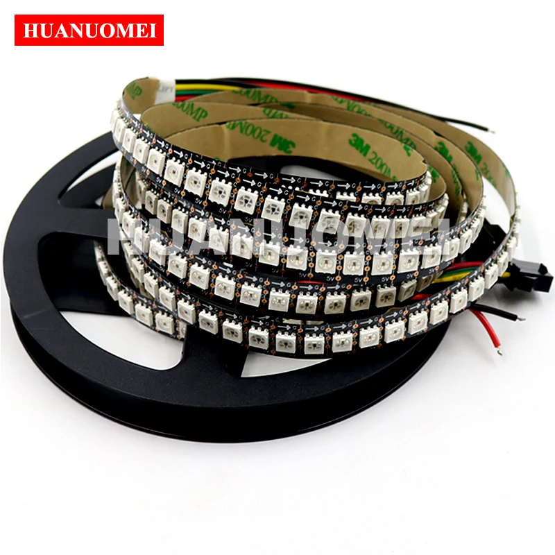 2M 144 leds/pixels/m APA102 Smart LED Pixel Strip Light 5050 SMD RGB LED,DATA and CLOCK seperately DC5V Non-waterproof Black PCB