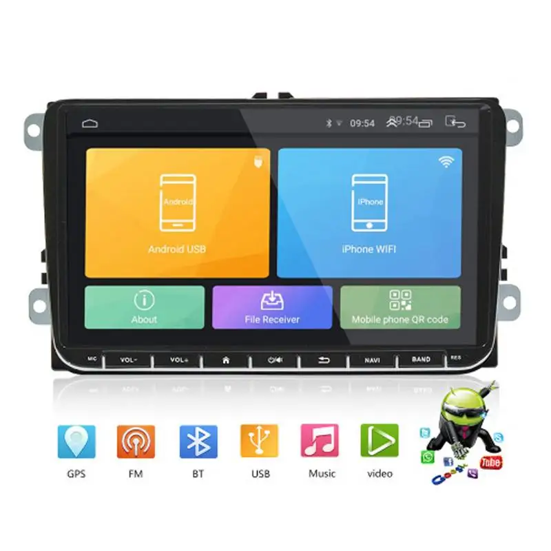 Автомагнитола с GPS-навигацией 9 дюймов Android BT для VW Volkswagen GOLF JETTA TIGUAN DVD-плеер Rds Wi-Fi