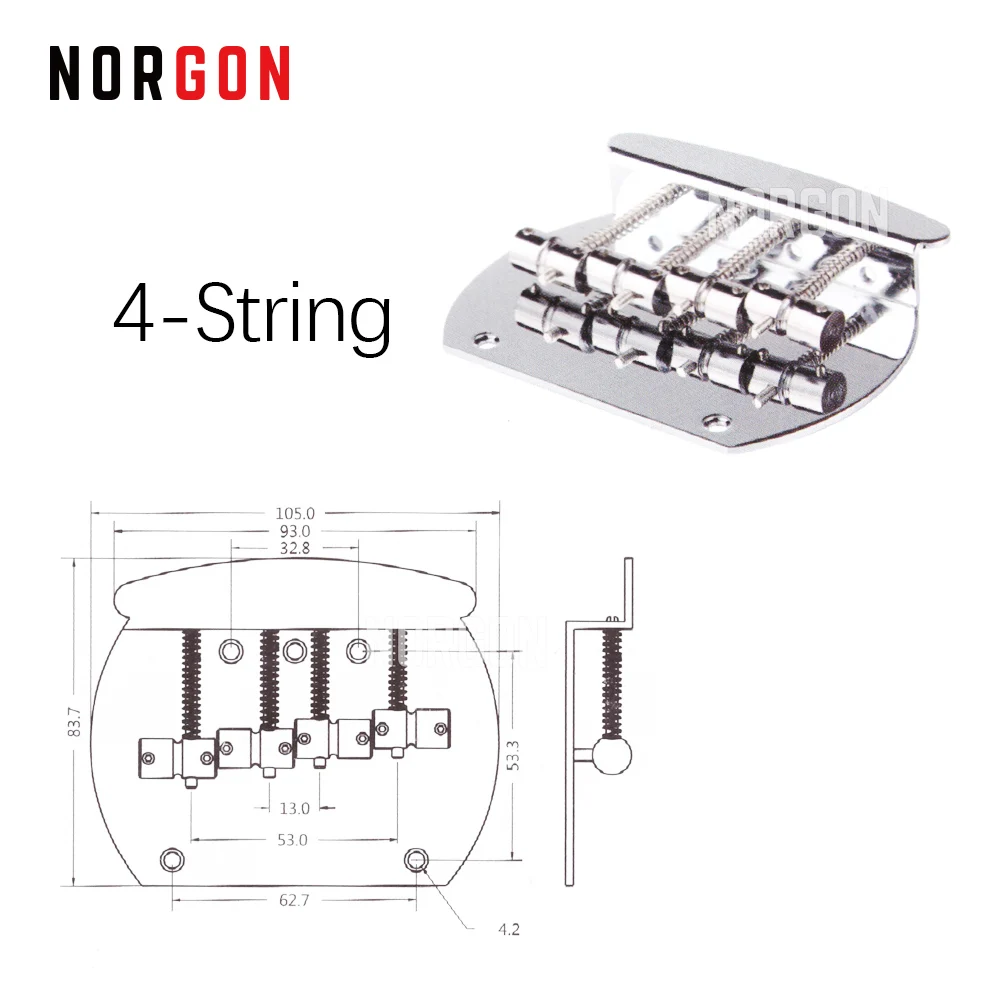 Norgon 4-String/5-String электрический бас гитара мост джаз хром части и аксессуары седло