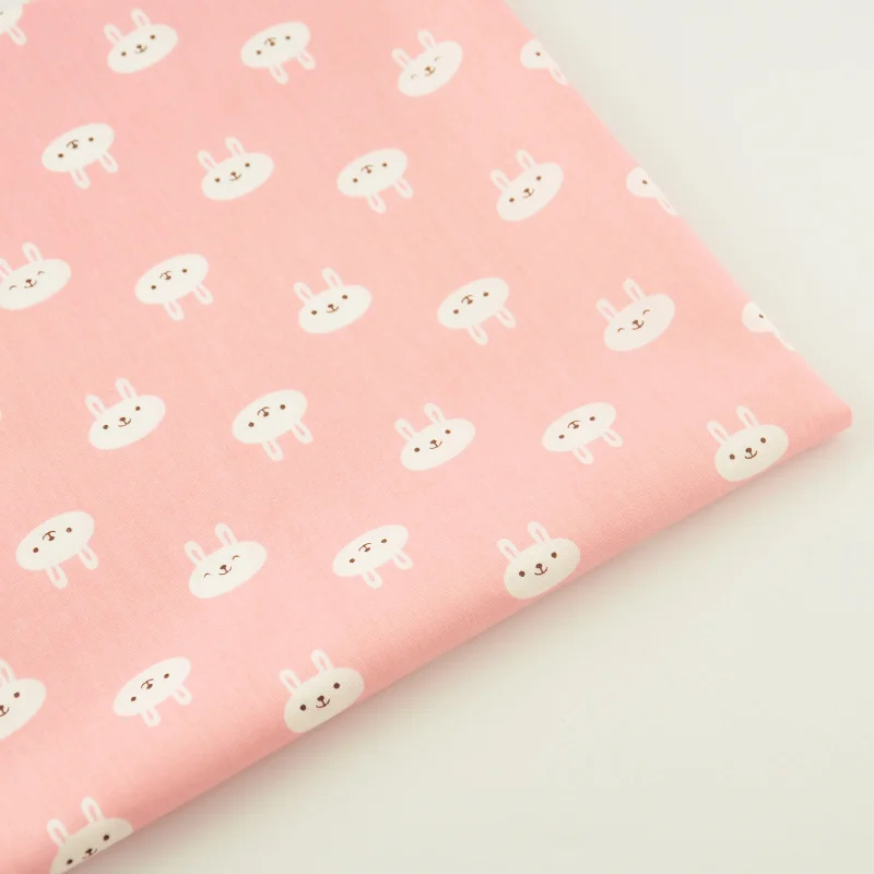 Tecido Pink Rabbit Patchwork Decoration Tissue Cotton Fabric Quilting Home Textile Teramila Fabrics Sewing Cloth Craft Bedding|fabric bedding|fabric