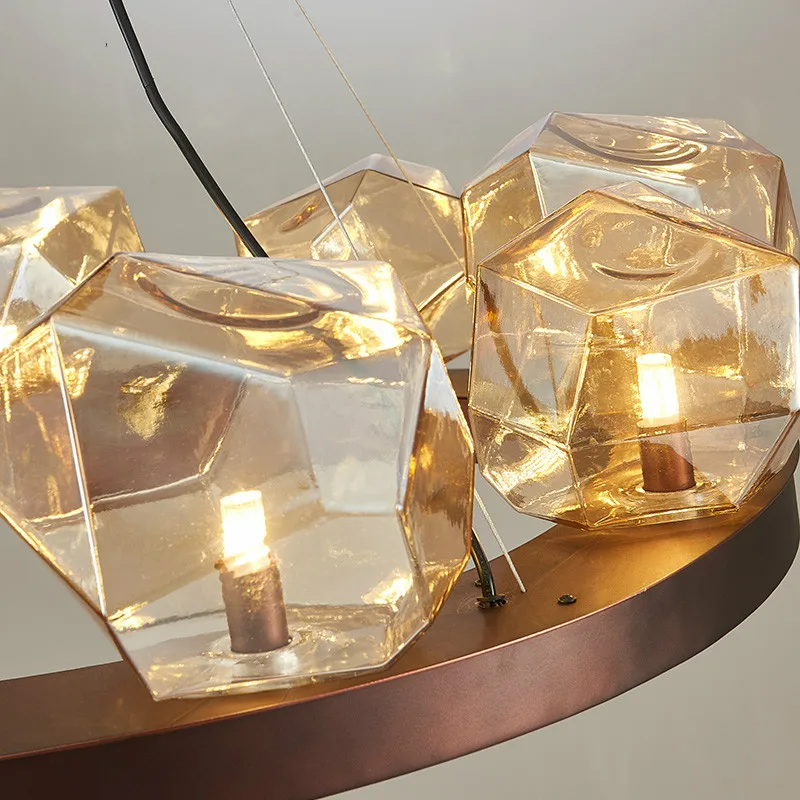 RH Американский Lustre медный цветной светодиодный подвесной светильник Glass Shades для