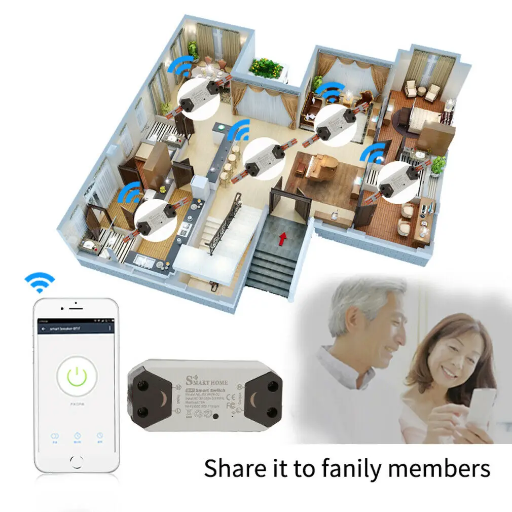 Hot 2019 Convenient Smart Home WiFi Wireless Switch Module For IOS Android APP Ctrl | Безопасность и защита