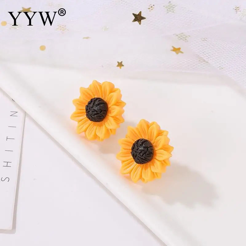 Новинка 2019 подсолнечник подвеска ожерелье серьги-гвоздики ювелирные наборы для