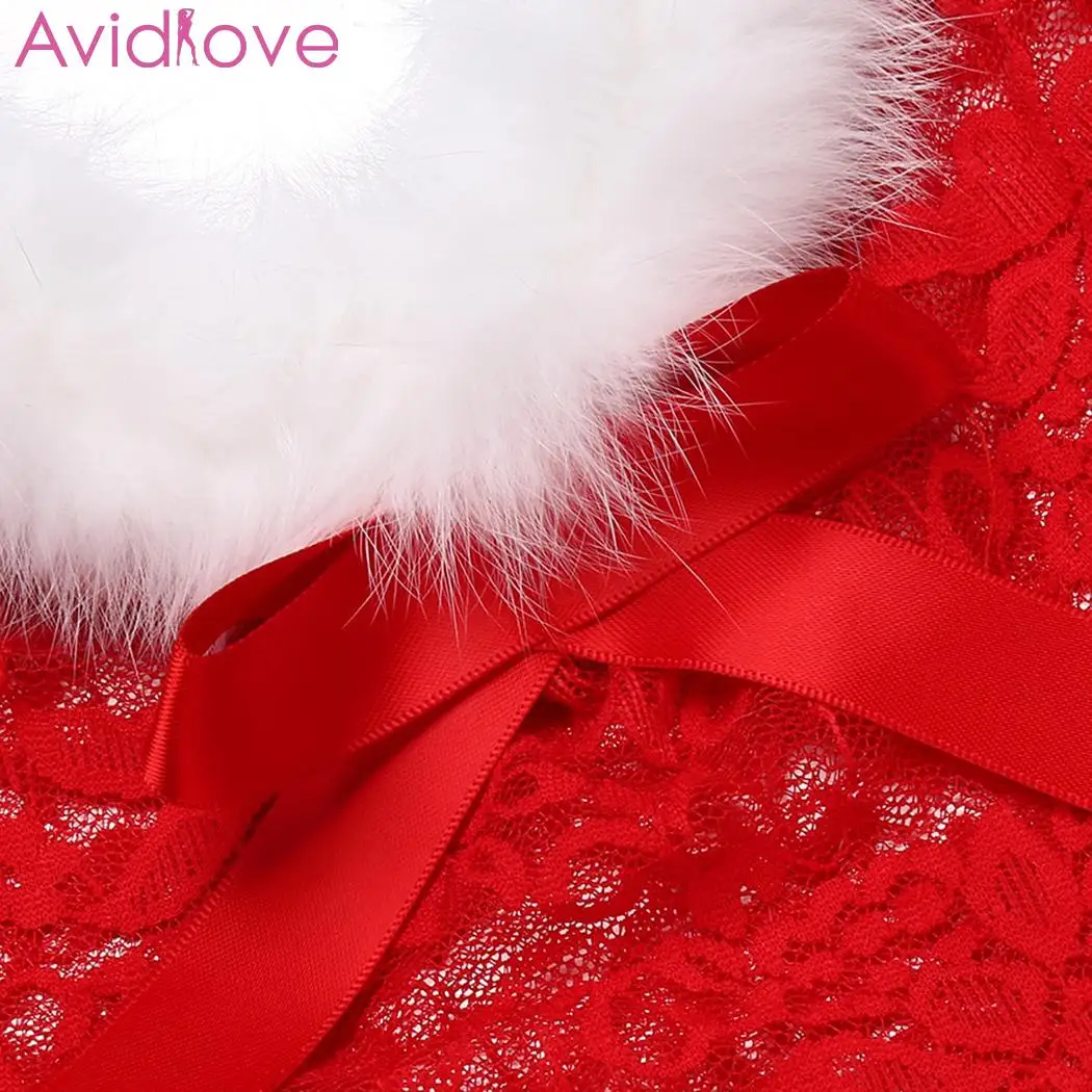 Avidlove Сексуальное белье Рождественская подвязка кружева шеи спагетти цветочные V