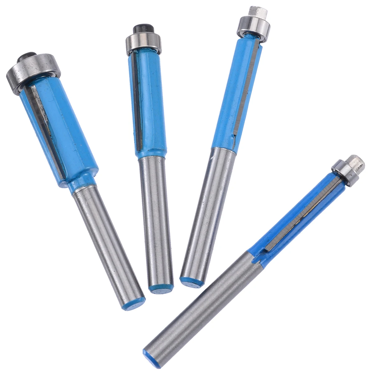 4pcs 6/8/10/12mm 1/4&quot Shank Flush Trim Router Bits Set End Bearing Milling Cutter For Woodwork Tool | Инструменты