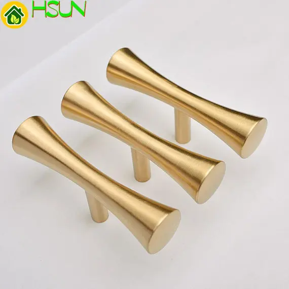 

Pure Copper Cabinet Handles T Bar Pulls Brushed Gold Brass Drawer Knobs Pull Handles Dresser Pulls Kitchen Door Knobs