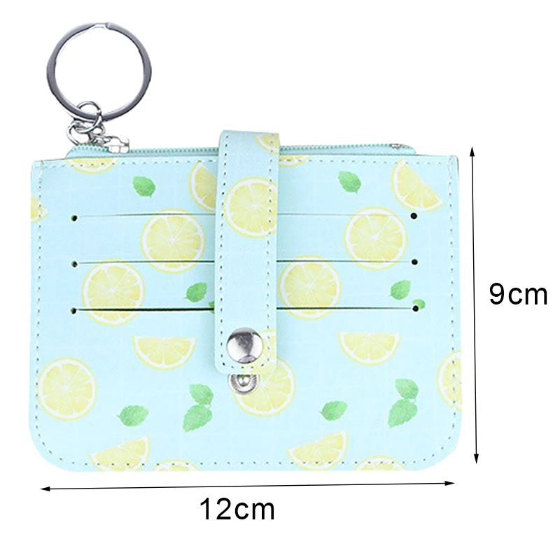 Small Fresh Fruits Change Purse Women PU Skin Bank Transit Card Key Buckle Coin Bag Printing Middle Soft Wallet | Багаж и сумки