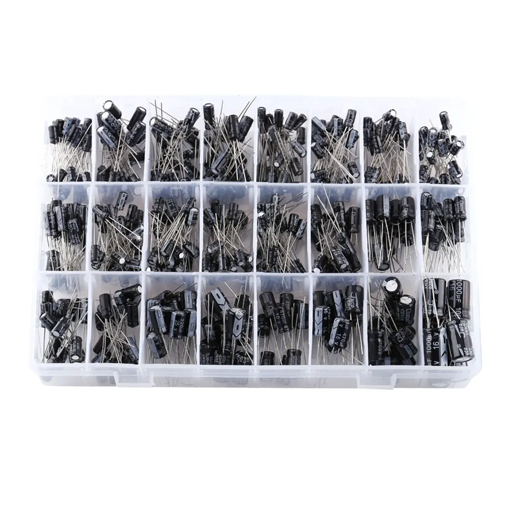 500pcs 10V~50V 24 Values Aluminum Electrolytic Capacitor Assorted Kit 0.1uF to 1000uF|Регуляторы напряж./стабилизаторы|