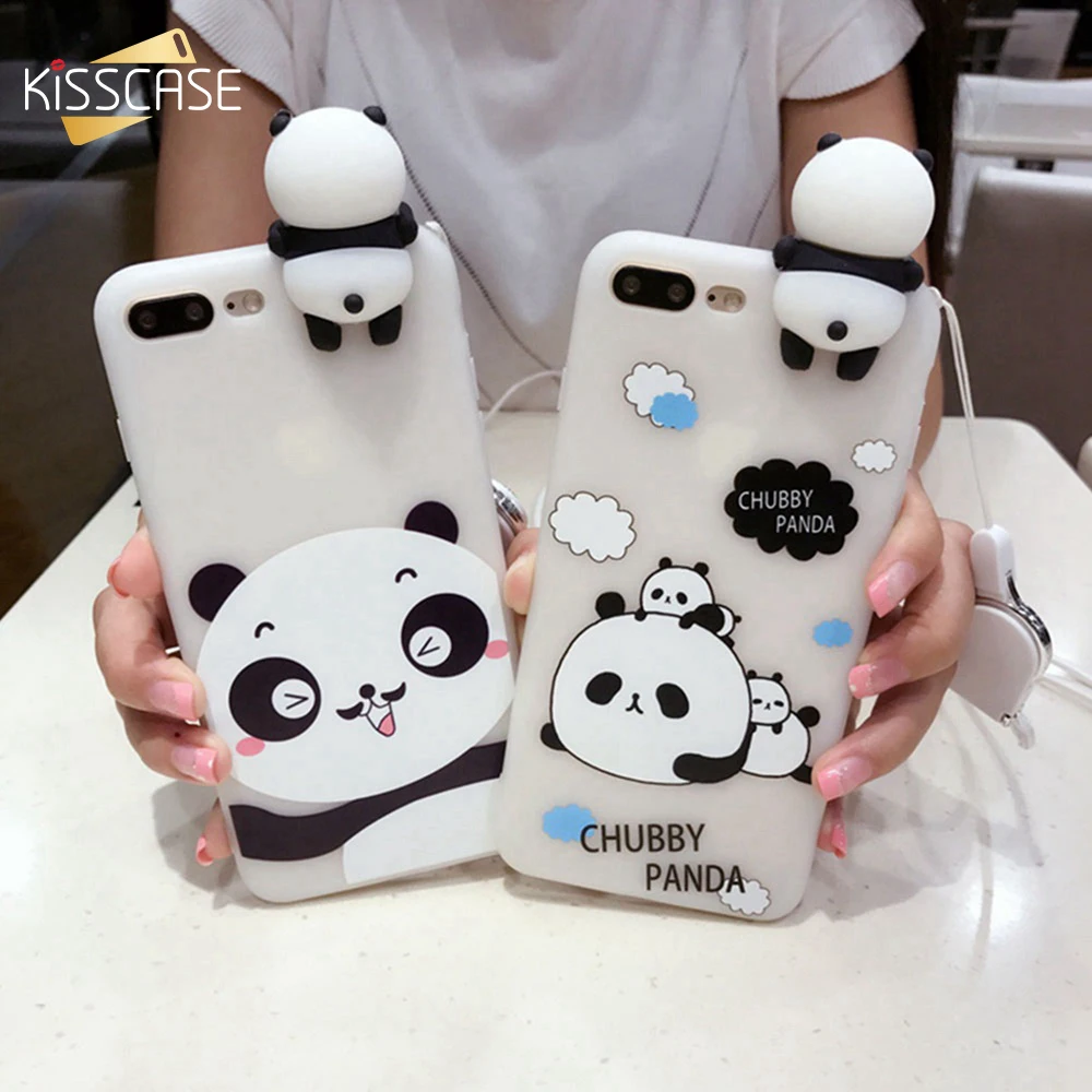 KISSCASE 3D панда мультфильм узорчатый чехол для телефона iPhone 6 7 8 6s Plus милые Чехлы X 10