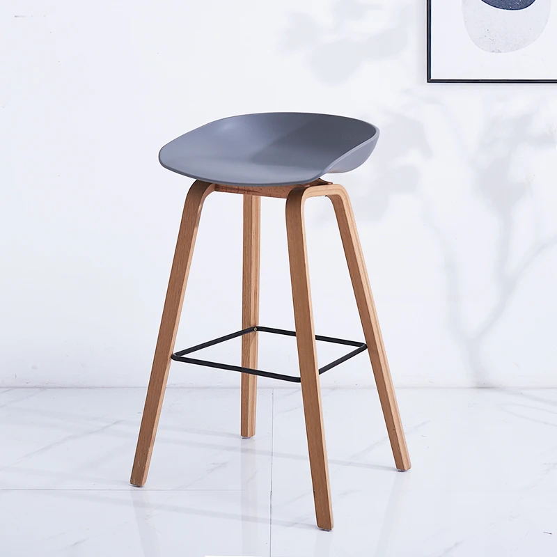 Популярный современный классический дизайн деревянный пластиковый барный стул