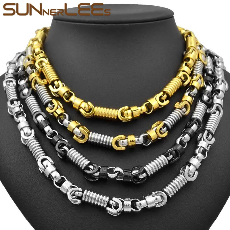 SUNNERLEES 316L ожерелье из нержавеющей стали 8 мм Геометрическая Византийская