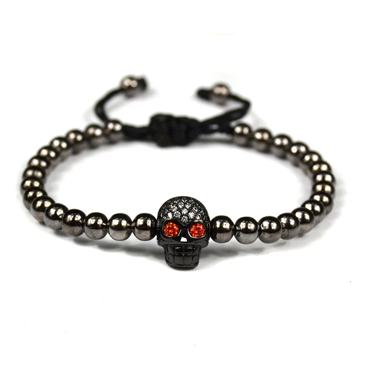 

DIY Braided Macrame Bracelet Skull Pulseras Mujer Moda 2018 Beaded Anil Arjandas Bracelets Men Jewelry Zirconia Pulsera Armband