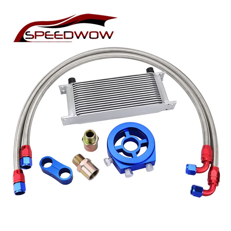 SPEEDWOW 16 ряд 10AN адаптер передачи масляный радиатор + Поворотный шланг фитинг AN10