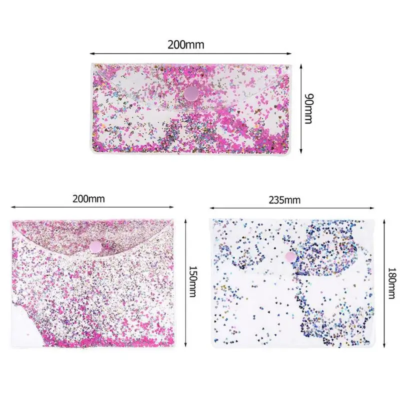 Прозрачный Органайзер из ПВХ с пайетками 1 шт. сумка для файлов водонепроницаемая