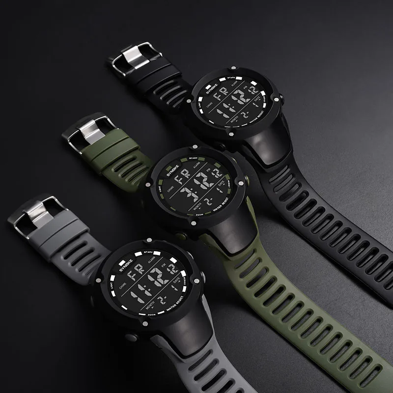 Дети кварцевые часы черный Horloge Kinderen светодио дный детские модные спортивные