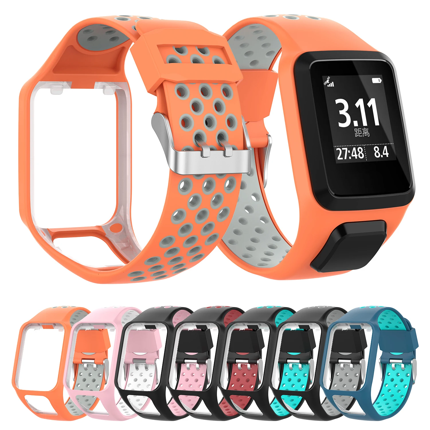 Сменный силиконовый ремешок для часов TomTom Runner 2 / 3 Spark/3 Sport gps серии
