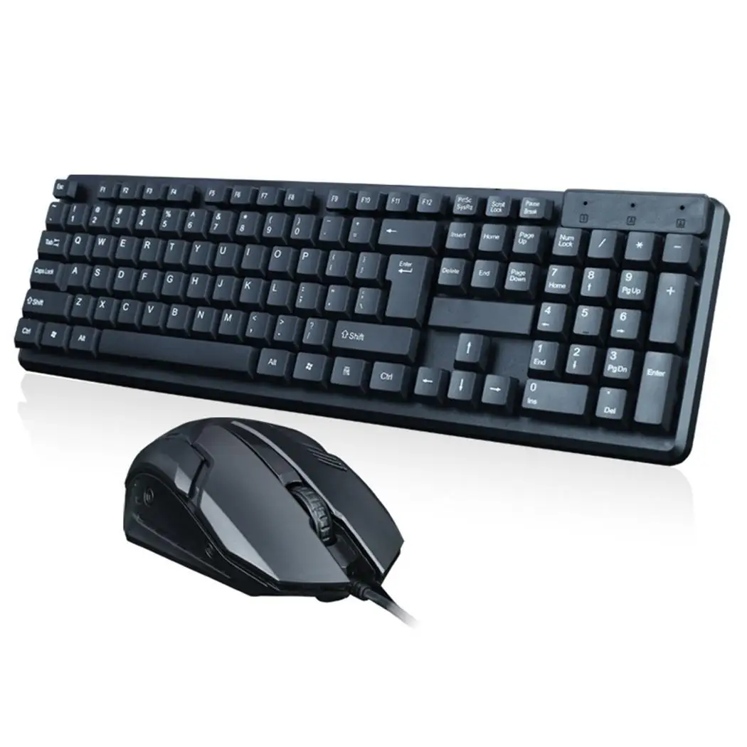 Проводная клавиатура мышь Combos USB Настольный Ноутбук Офисная Клавиатура черная