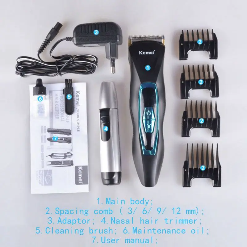 Kemei KM-4001 110-240 в 3 Вт 50-60 Гц Мужская Профессиональная комбинированная электрическая