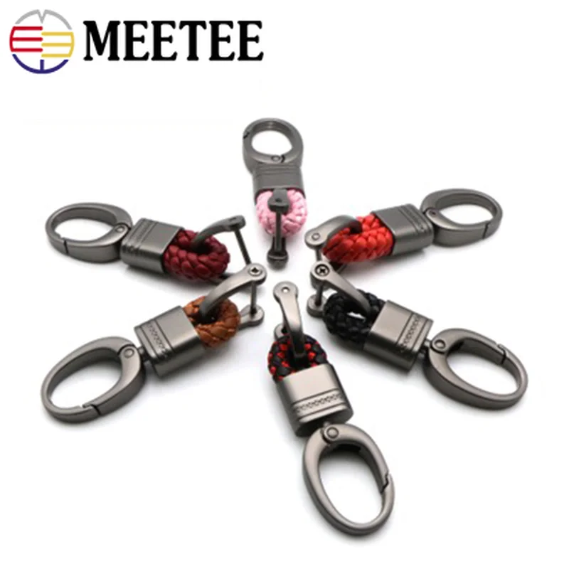 Meetee 2 шт. плетеный Канат металлический брелок пряжки DIY модная подвеска ручной