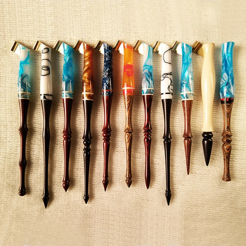 Ручная работа розовое дерево английская косая каллиграфия Copperplate Es Er Nib Script Holder