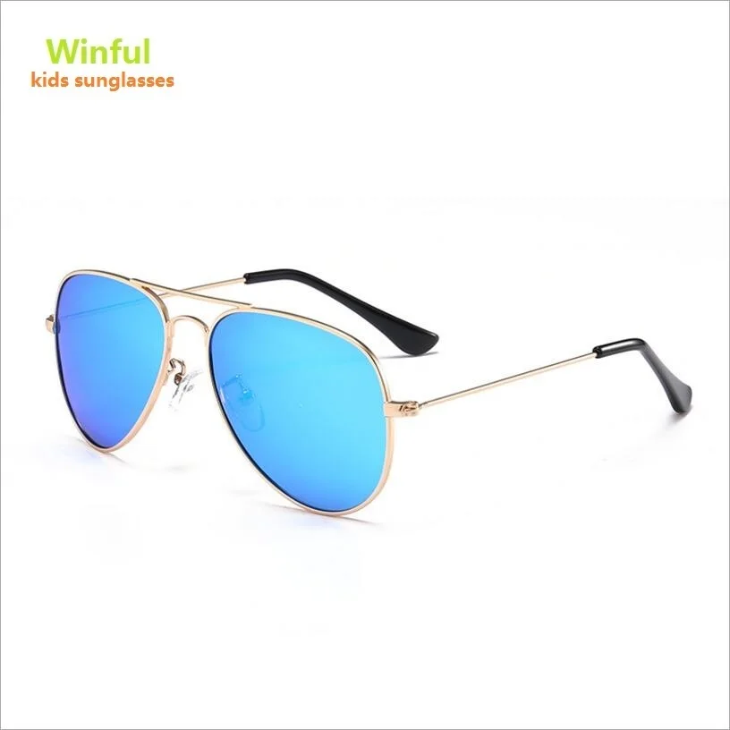 Детские солнцезащитные очки пилота поляризованные в металлической оправе для