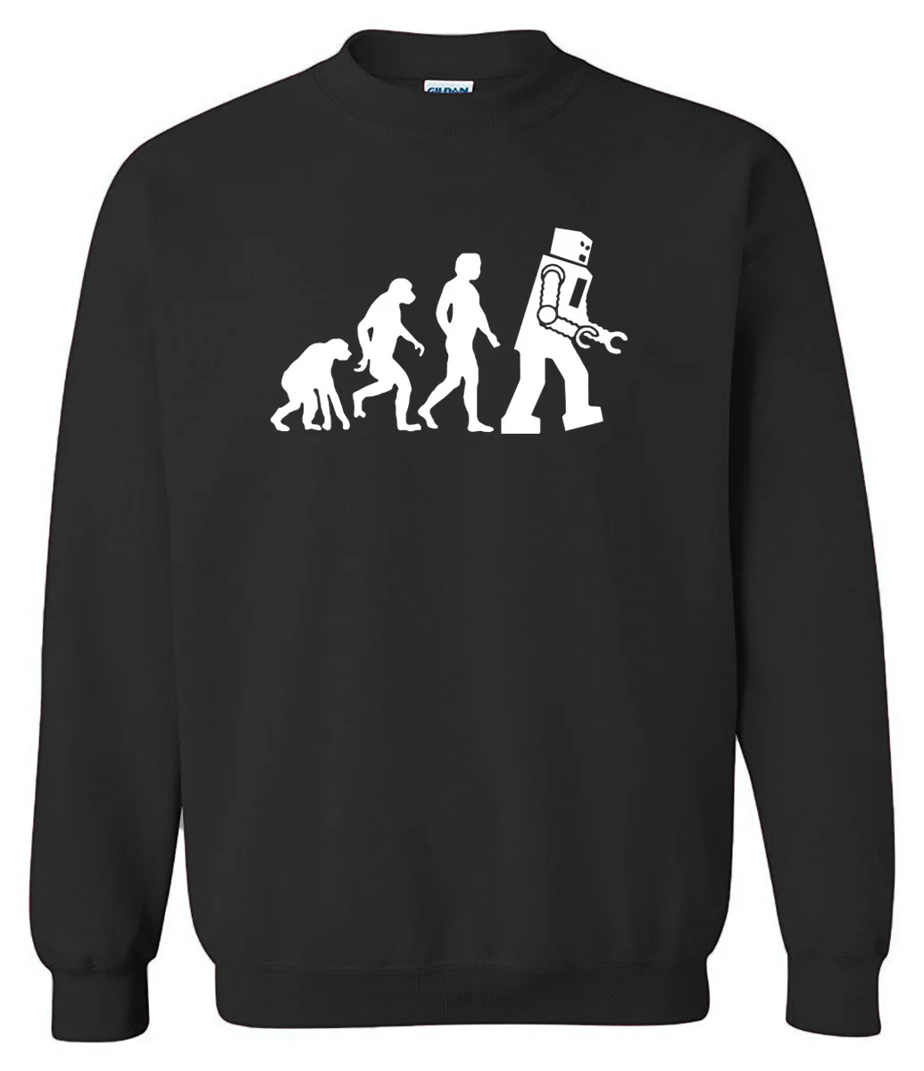 Толстовка 2018 Весна Зима Теория большого взрыва робот Эволюция pattern Мужская