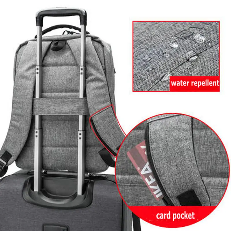 Многофункциональный мужской рюкзак YINUO с USB-зарядкой для ноутбука 14 дюймов 15