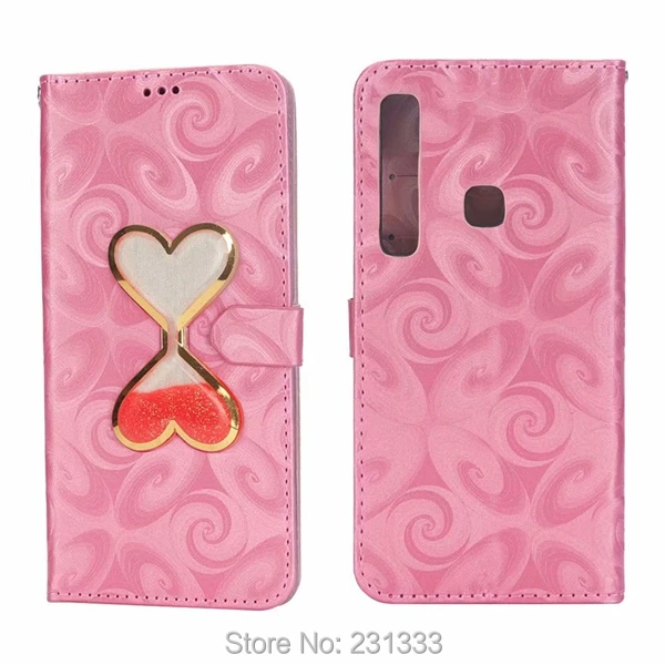 Кожаный чехол с жидким бумажником C-ku для Samsung Galaxy A9 2018 J4 Plus J6 A7 A750 Quicksand Love Stand ID Card