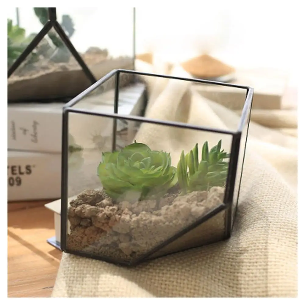 Promotion! Glass terrarium Square Fairy garden house greenhouse flowerpot size S High quality glass | Дом и сад