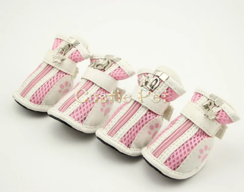 4 шт./компл. весенняя обувь для собак дышащая ткань домашних питомцев бутсппи