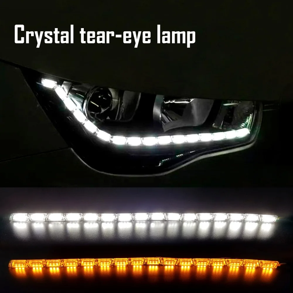 Автомобильный гибкий белый/янтарный переключатель 16 LED рыцарь наездник полоса