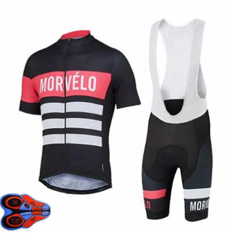 Morvelo high quality Short sleeve cycling jersey and bib shorts Pro team race tight fit bicycle clothing set 9D gel pad | Спорт и