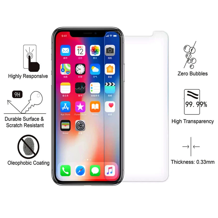Закаленное стекло 2.5D для iPhone XS Max X XR 8 7 Plus пленка экрана sx xsmax не полное покрытие |
