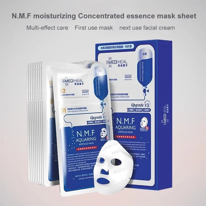2 шага MEDIHEAL N.M.F Ampoule увлажняющая маска для лица питательные утягивающие