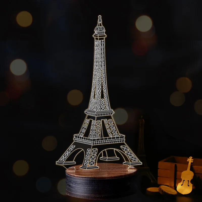 3D effiel башня USB светодиодный ночник настольная лампа usb светильник luz де noche