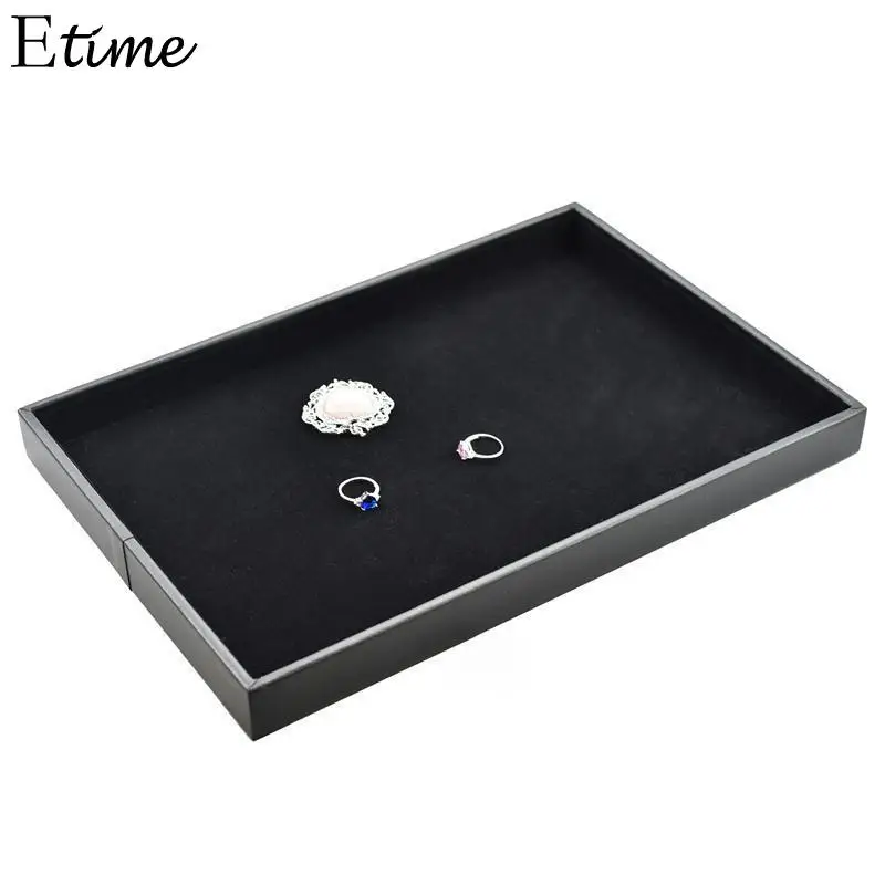 Бархатное кольцо серьги коробка ювелирных изделий мягкий лоток витрина дисплей