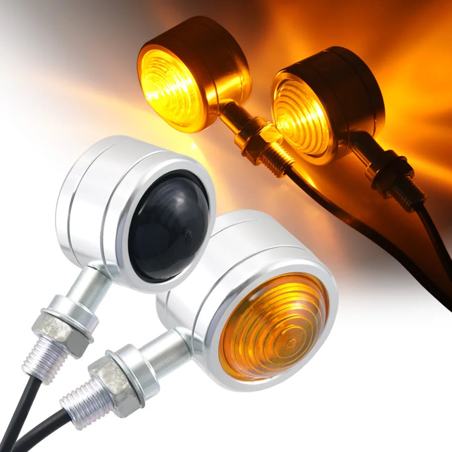 

Motorcycle Turn Signal LED Lights Indicators Blinkers Lamp Double-sided bright Cafe Racer Fits For Harley Honda Suzuki Kawasak
