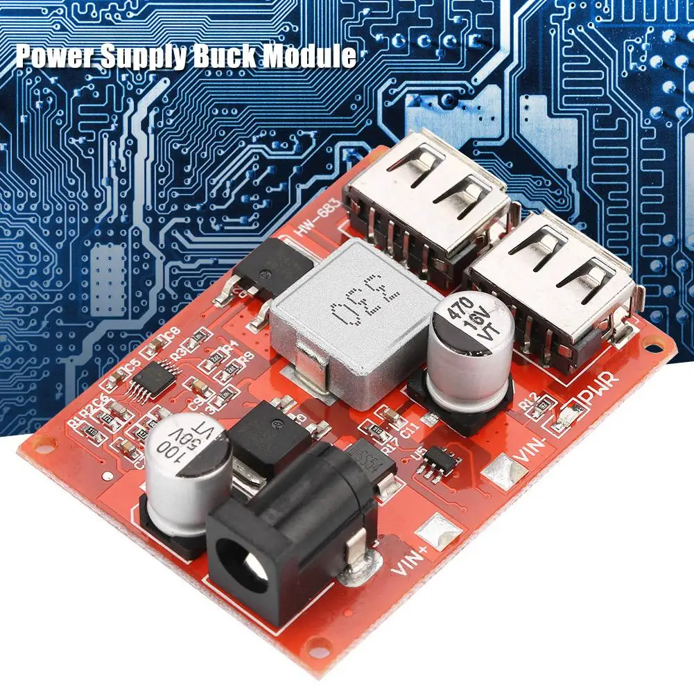 Стабилизированный модуль питания с двойным usb портом DC 6 V 40 понижающий 5V