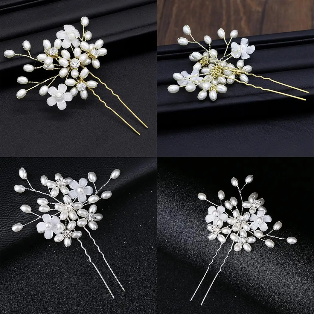 Для женщин Мода U форма пластик бусины заколка со стразами повседневное вечерние