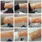 Набор женских браслетов, 4 шт., с шармами в виде листьев и Луны