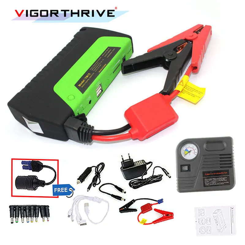 

Car Booster Power Bank 12V Auto Engine Car Jump Starter Mini Emergency StartBattery starter With Electric Air Pump Car Charger