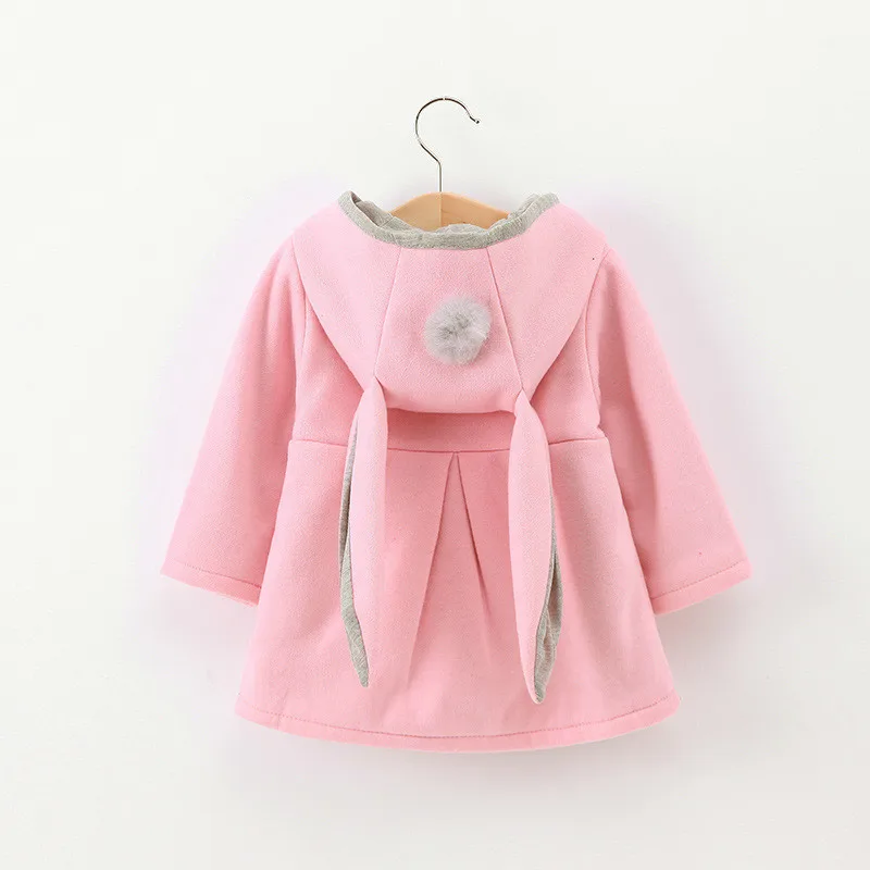 2018 Hot Sale Korean Style Girl Coat Cute Rabbit Ear Hooded Long Sleeve Baby Kids Winter Autumn Jackets Casual Outerwear | Детская